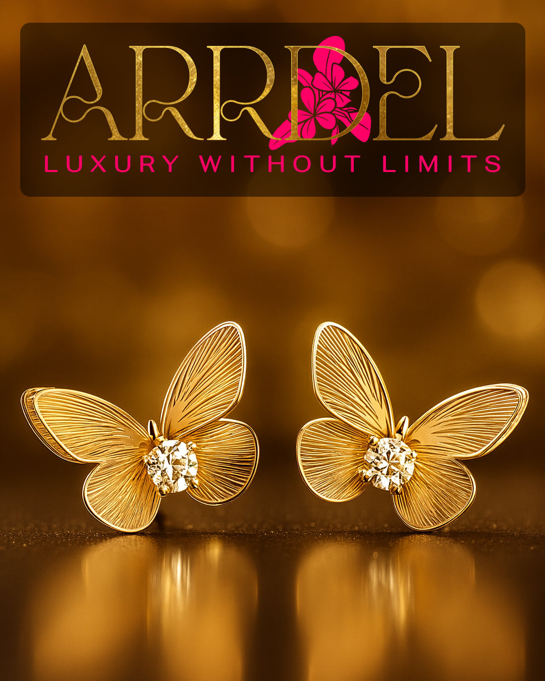 Golden Butterfly Earrings | Stainless Steel